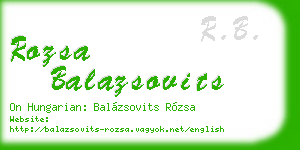 rozsa balazsovits business card